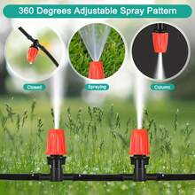 1/4" Blank Distribution Plant Watering Irrigation Kit With Adjustable Mist Spray Head, Water-Saving, Convenient For Greenhouse, Patio, Plant Watering, Flower Beds