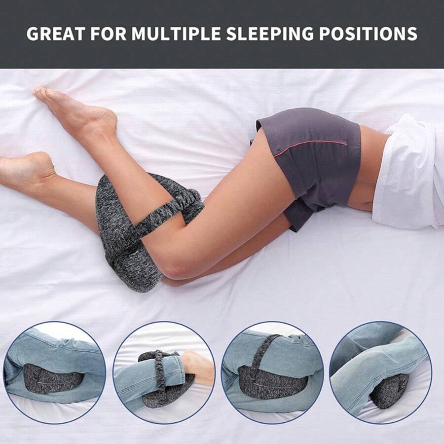 Ergonomic Side Sleeper Leg Pillow, Memory Foam Knee Pillow With Adjustable Strap, Leg Support Cushion, Removable & Washable Pillowcase, High-Quality Bedding & Home Goods - Multicolor - View 1