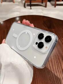 1PC Transparent Luxury Magnetic Charge Case Compatible With IPhone 17 16 15 14 13 12 11 Pro Plus Max Air XSmax XR X/Xs 7/8 Plus 7/8 Ultra-Clear Acrylic Slim Case - Clear - View 2