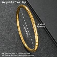 1pc Elegant 18K Gold Plated Square Bangle Bracelet, Fashionable & Versatile Jewelry For Women