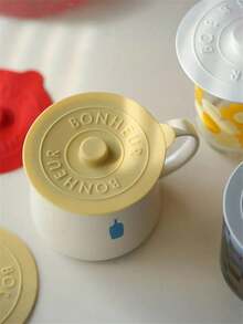 可重复使用的硅胶防尘杯盖，可爱吸盘密封杯套，防漏茶/咖啡杯配件