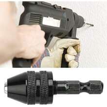 0.3-3.6mm Keyless Drill Chuck 1/4" Hex Shank Adapter Converter, Suitable For Screwdriver