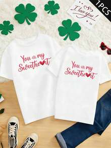 T-shirts Partner à encolure cœur, en coton doux, col rond, coupe décontractée, confortables, style hip-hop urbain - HommeBlanc-1PC - Voir 2