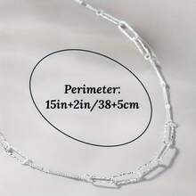 925 Sterling Silver Interlocking Disc Necklace, Shiny, Great Mother's Day Gift, Low Allergy - Ring Chain - View 6