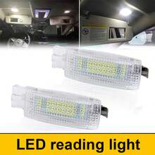 适用于大众高尔夫4/5/6/7、帕萨特CC B5/B6/B7、Polo、途观、尚酷、捷达、途昂、夏朗2、辉腾、EOS、甲壳虫、宝来，以及斯柯达晶锐、速派、Altea，还有西雅特A'lhambra MK1/MK2、西雅特Leon、Toledo的2个LED车内遮阳板化妆镜灯/阅读灯。