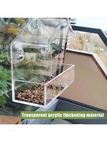 Outdoor Multi-Functional Acrylic Suction Bird Feeder - 1pcs - View 7