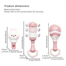 粉色兔子音乐感官套装，粉色兔子摇铃音乐启蒙套装，婴儿安抚玩具，可咀嚼，响亮摇铃，增强宝宝的游戏兴趣 - 10件套 - 查看 11