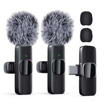 Wireless Lavalier Microphone For IPhone Type-C And Android Cameras, Plug And Play, Professional Noise Cancelling Clip-On Microphone For Creators And Interviews (50mAh Rechargeable Battery) - Black - View 3