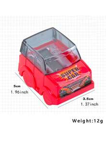 1pc Random Color Car Shaped Pencil Sharpener, Creative Stationery Gift Suitable For Children And Students, Fun Stationery (Color Random)/Some Accessories, Colors, Text, Patterns, Shapes Are Random - Multicolor - View 5