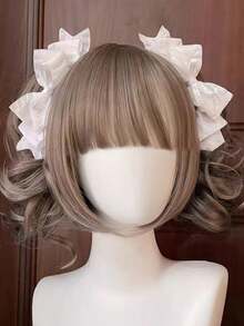 1个日系洛丽塔Y2K翅膀蝴蝶结发夹，可爱3D双马尾发夹，适合女孩，聚酯纤维材质，发夹，发卡 - 彩色 - 查看 5