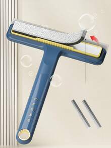 2pcs 4-In-1 Window Cleaning Tool, Household Glass Scraper With Detachable Squeegee, Sponge Brush, Suitable For Cleaning Services