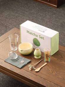 [日本抹茶] 绿色抹茶仪式套装 - 10 件日本竹茶具 - 抹茶杯、抹茶碗、完整的传统装饰礼物 - 彩色 - 查看 21