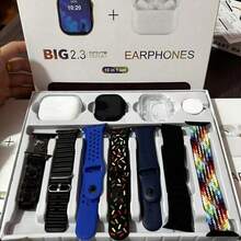 10-In-1 Smartwatch Bundle Gift Set – Includes 1 Smart Watch, Bluetooth Earbuds & 7 Band Options – Heart Rate, Sleep & Step Tracker, IP68 Waterproof Fitness Watch – Holiday Tech Gift - Multicolor - View 10