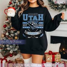 Vintage Utah Mammoth Sweatshirt Utah Mammoth Sweatshirt Utah Hockey Fan Shirt Hockey Fan Shirt Sweater Hoodie (1) - 黑色 - 查看 8