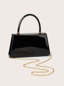 Fashionable Solid Color Mirror Handbag, Elegant Business Bag Suitable For Party Girls, College Students, Brides. Matches Party Dresses, Wedding Gowns, Formal Dresses, Tight Dresses. Ideal For Weddings, Gatherings, Banquets, Parties, Balls. The Best Gift For Women. - Black - View 5