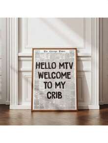 1 قطعة مرحبا بك في عشي من الطباعات - طباعات جرائد قديمة، ملصقات خطوط، ديكورات جدارية من سبعينيات القرن الماضي، ديكورات جدارية جمالية، 50*70 سم (19.7*27.5 بوصة) بدون إطار، هدايا قماشية، عيد ميلاد وتخرج - متعدد الألوان - مشاهدة 3