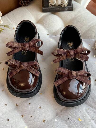 1 Pair Children's Casual Flat Shoes, 2026 New Model, Made Of PU Leather Patchwork, Soft, Comfortable, Lightweight, Suitable For Indoor, Outdoor, Play, Festivals, Convenient Hook And Loop Closure