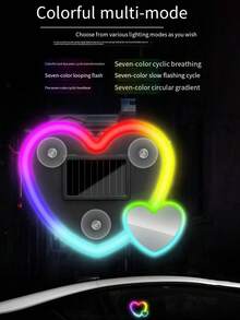 Lámpara con ventosa con forma de corazón alimentada por energía solar, iluminación creativa y colorida de novedad para coche, pared, jardín, patio, exterior, decoración de fiesta, luz de ambiente alimentada por energía solar - Lámpara solar en forma de corazón - Ver 5