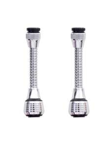 2pcs Extra Long Faucet Spout Splash Proof Aerator Water Saving Device, Kitchen Household Shower Head Extension Filter