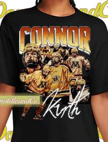 Connor Kurth Shirt Men's Hokey Player Tshirt Unique Design T-Shirt - Black - View 1