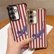 Drawing Pattern Phone Case, Suitable For IPhone 17/16/15/14/13/12 Pro/AIR/XR/XS And  S25/24/223/S22/FE/Plus Series Models. Made Of TPU Material, Equipped With Anti Drop And Cushioning Protection, It Is The Perfect Gift For Friends, Family, Children, Birthdays, Spring Festival Celebrations, Holidays, Boyfriends, Girlfriends, And Valentine's Day. - 金色 - 查看 3