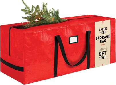 Large Christmas Tree Storage Bag – 9 Ft Artificial Christmas Tree Bag - Durable Heavy-Duty Waterproof Material With Strong Reinforced Handles, Full-Length Zipper For Easy Access, Xmas Tree Storage Box