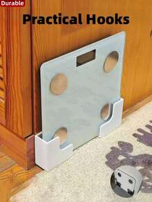 2 件装壁挂式浴室秤收纳架，免钻孔挂钩，智能秤架，壁挂式秤收纳架，白色现代浴室/厨房橱柜收纳架，实用挂钩，可调节挂钩，家居装饰挂钩，厨房配件，浴室配件 - 彩色 - 查看 6