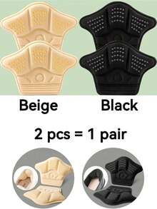 2pcs/4pcs/8pcs Self-Adhesive Thickened Foam Shoe Insoles, Anti-Friction Heel Pads, Adhesive Heel Protectors - Non-Slip Pads For Men's And Women's Casual Shoes, Sandals And Sneakers - Foot Care Patches, High Heel Blister Relief Patches, Adjustable Size To Fit Larger Shoe Sizes, Black And Beige Sneaker Insoles - Multicolor - View 6