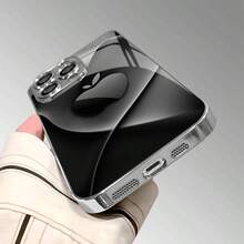 1个黑色苹果极简科技设计玻璃材质手机壳，优雅高端，兼容 - 銀色 - 查看 3