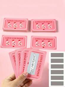 30张情人节婚礼DIY告白游戏刮刮卡，DIY婚礼派对游戏卡，生日派对互动刮刮赢游戏卡 - 粉色 - 查看 2