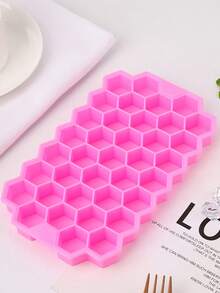 1pc Silicone Honeycomb Ice Cube Tray With Lid, 37 Grids Stackable Ice Cube Mold, Easy Release Ice Cube Maker, Back To School Season - Multicolor - View 7