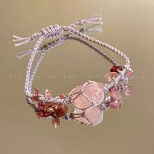 1Piece Hand-Woven Natural Stone Flower Bracelet, Forest-Style Fresh Niche Design For Women Daily Wear Date Gift All Seasons Fashion Jewelry - Phong cách Chín - Xem 10