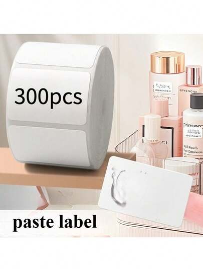 300 etiquetas autoadhesivas, etiquetas removibles, pegatinas rectangulares blancas, adecuadas para el hogar, la oficina, el etiquetado de artículos