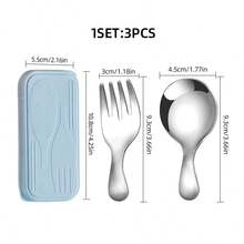 3pcs/Set Portable Stainless Steel Cutlery Set With Cute Shape, Folding Cutlery With Storage Box, Including Forks, Spoons And Storage Box - Perfect For Office, Kitchen, School, Picnic, Camping And Outdoor Activities, Back-To-School Season Gift - Mini Spoon (Boxed) - View 11