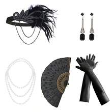 Bộ 5 phụ kiện đội đầu phong cách thập niên 1920, băng đô tua rua cổ điển thanh lịch dành cho tiệc Gatsby, dạ hội hóa trang, tiệc cocktail, trình diễn thời trang, tiệc cưới, Halloween, phụ kiện trang phục tiệc Giáng sinh. - A - Xem 5