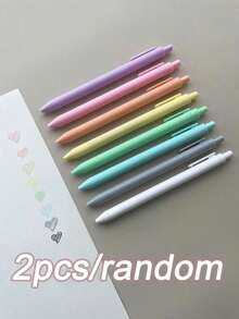 8支/套 柔和色调凝胶墨水笔，橡胶笔杆，触感顺滑，适用于日记、剪贴簿等。 - 彩色 - 查看 5