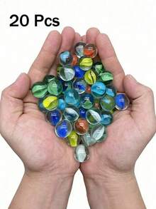 60pcs/20pcs/10pcs Colorful Glass Marbles, Marble Run Game, Single Player Toy, Rolling Balls, Stress Relief Toy, Fish Tank, Vase Decor (Random Color & Style) - Multicolor - View 9