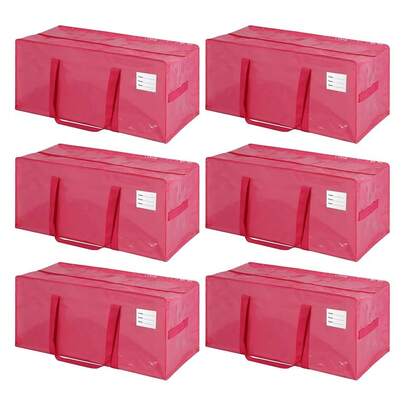 6 Pack Heavy Duty Extra Large Moving Bags With Handles,Waterproof Foldable Storage Totes, Clothing Storage Bags, PacFKing Moving Boxes For College Supplies, Pink