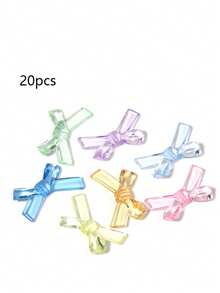 Acrylic Solid Color Iridescent Transparent Bow Bead DIY Handmade Hair Accessories, Earrings, Necklace Craft Supplies - Multicolor - View 17