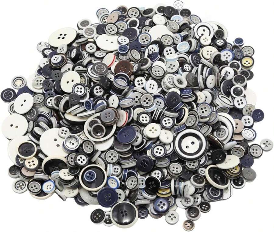 Lilaly 300pcs Pcs Strange Shape Resion Buttons For Crafts, 4 Holes Assorted Sizes Resin Buttons, For Crafting, Arts, DIY, Decoration, Sewing (Strange Shape) - ColorT - View 1