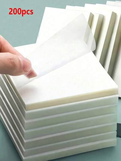 50/100/200/400张透明便利贴 - 防水自粘便签纸，适用于书籍批注、日记、学校和办公用途
