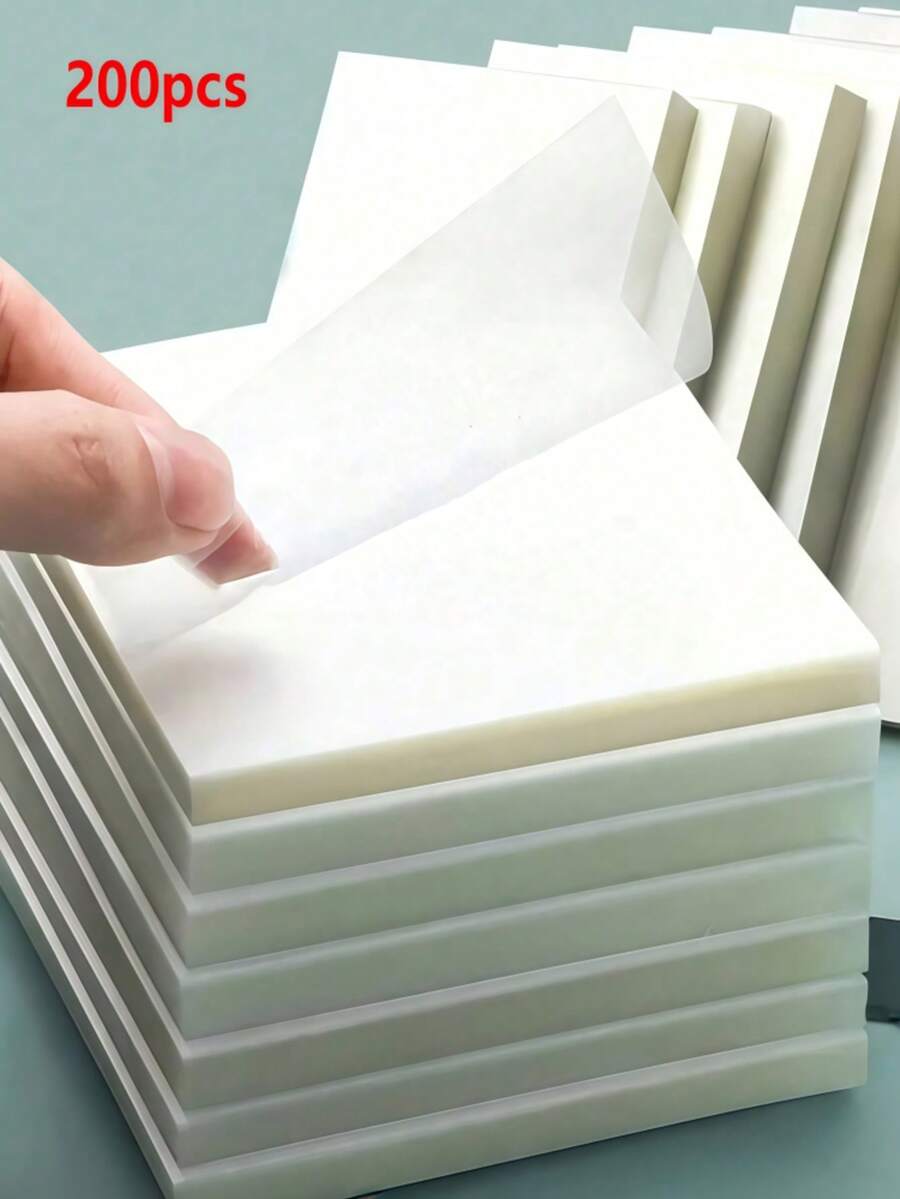 50/100/200/400pcs Transparent Sticky Notes - Waterproof Self-Adhesive Memo Pads, Suitable For Book Annotation, Diary, School And Office Use