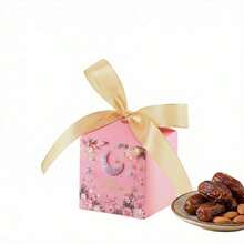 20pcs/Pack (10 Boxes + 10 Ribbons) Holiday Moon Flower Dates Candy Chocolate Gift Packaging Paper Boxes With Star Moon Flower Patterns, Multi-Color Options, Elegant Paper Box And Ribbon Set For Gift Wrapping - Multicolor - View 8