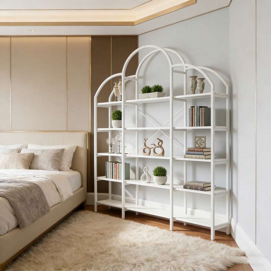 Bookcases - White + MDF+Metal + Modern - View 1