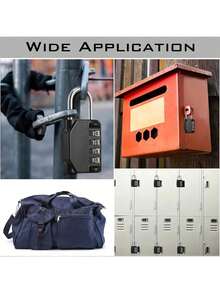 1 Combination Lock, 4-Digit Password Padlock, Waterproof Door Lock, Resettable Password, Suitable For Lockers, Employees, Fences, Gyms, Boxes, Toolboxes, Schools, Gate Box Buckles, Etc - Multicolor - View 4