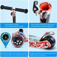 JCH-Scooters para Niños Patinete para Niños Scooter Patinete De 3 Ruedas Con Luces LED Patín del Diablo Patinete de Altura Ajustable para Exteriores Patinete Infantil Juguete Regalo Para Niños Niñas 3-12 Años - Vistoso - Ver 6