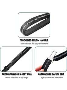 1pc Medium/Large Dog Safety Leash, Elastic Rope Thick Webbing Short Traction, High Elasticity Anti-Burst Dog Walking Lead - Multicolor - View 5