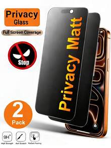 2Pcs Matte Privacy Screen Protector Compatible With Iphone 17 Pro Max Soft Film, Non Glass, Full Coverage Anti-Peeping Anti Spy Anti Glare Ceramic Film, Anti-Fingerprint, Case Friendly Compatible With IPhone 17 Pro Max 17 Air 16 Pro Max/16 Pro/16 Plus/16/15 Pro Max/14 Pro Max/13 Mini/12/11/XS MAX/XR/8+/7 Plus