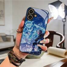 Diseño de anime con espíritu eléctrico y escenario urbano nocturno Funda de teléfono a prueba de golpes  de  para IPhone 17 16 15 14 13 12 11 X XS Pro Max 8 7 6 Plus SE GALAXY 21, 22, - Negro - Ver 9