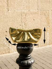 Luxurious Women's Solid Color Dinner Bag With Exquisite Pleated Edge Hardware Hand-Held Bag, Perfect For Dinners And Parties, Can Be Paired With Daily Wear, Formal Wear, Ball Dresses, Birthday Dresses - Multicolor - View 8